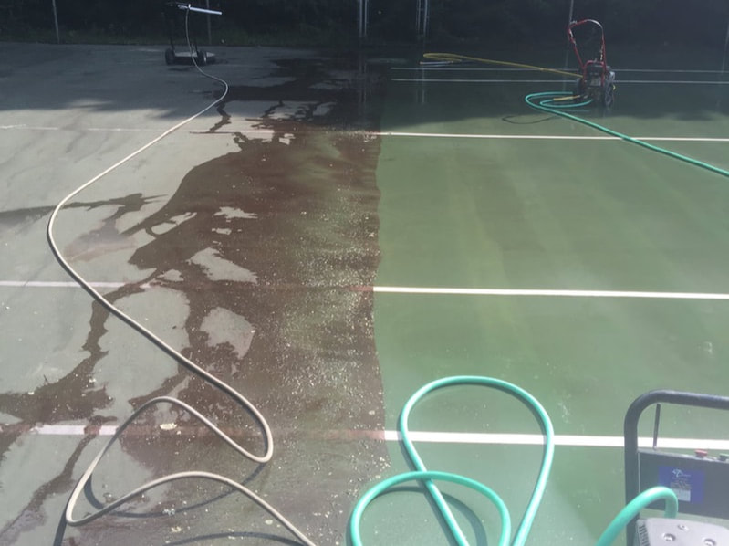 Pressure-Washing-Tennis-Court